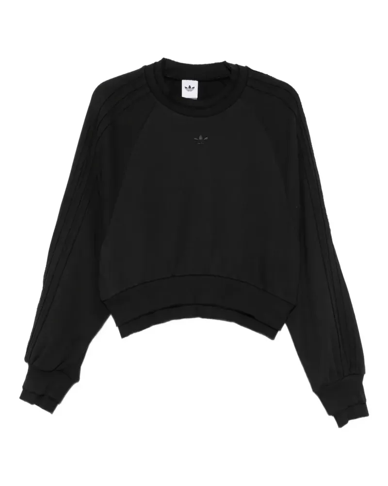 adidas Cropped-Pullover mit Raglanärmeln - Schwarz Schwarz