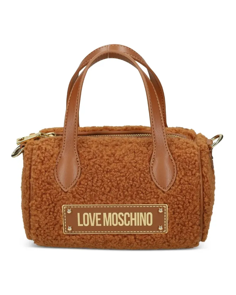 Moschino top-handle logo tote bag - Braun Braun
