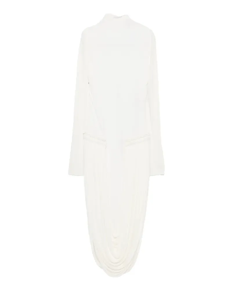 Stella McCartney draped-detail midi dress - Weiß Weiß