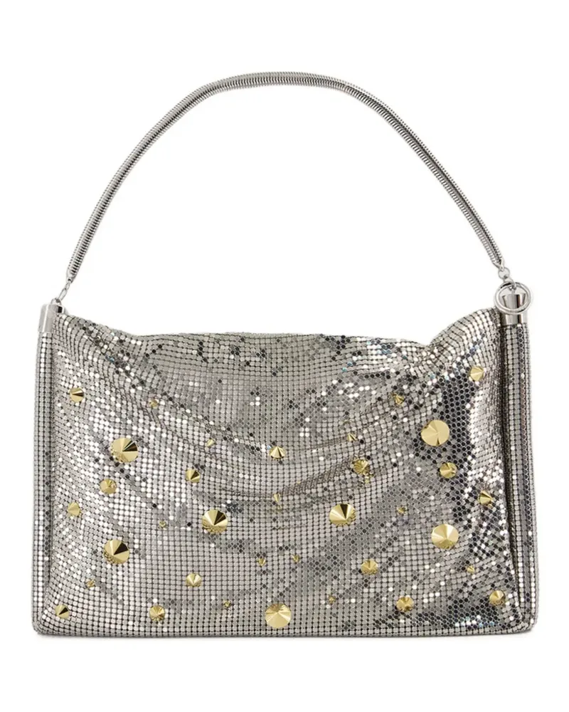 Paco Rabanne Metallic-Schultertasche aus Mesh - Silber Silber