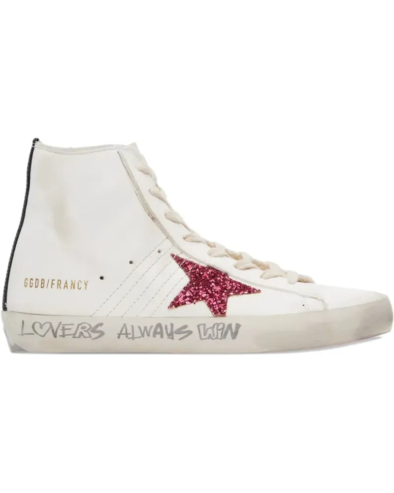 Golden Goose Francy High "Lovers Always Win" Sneakers - Weiß Weiß