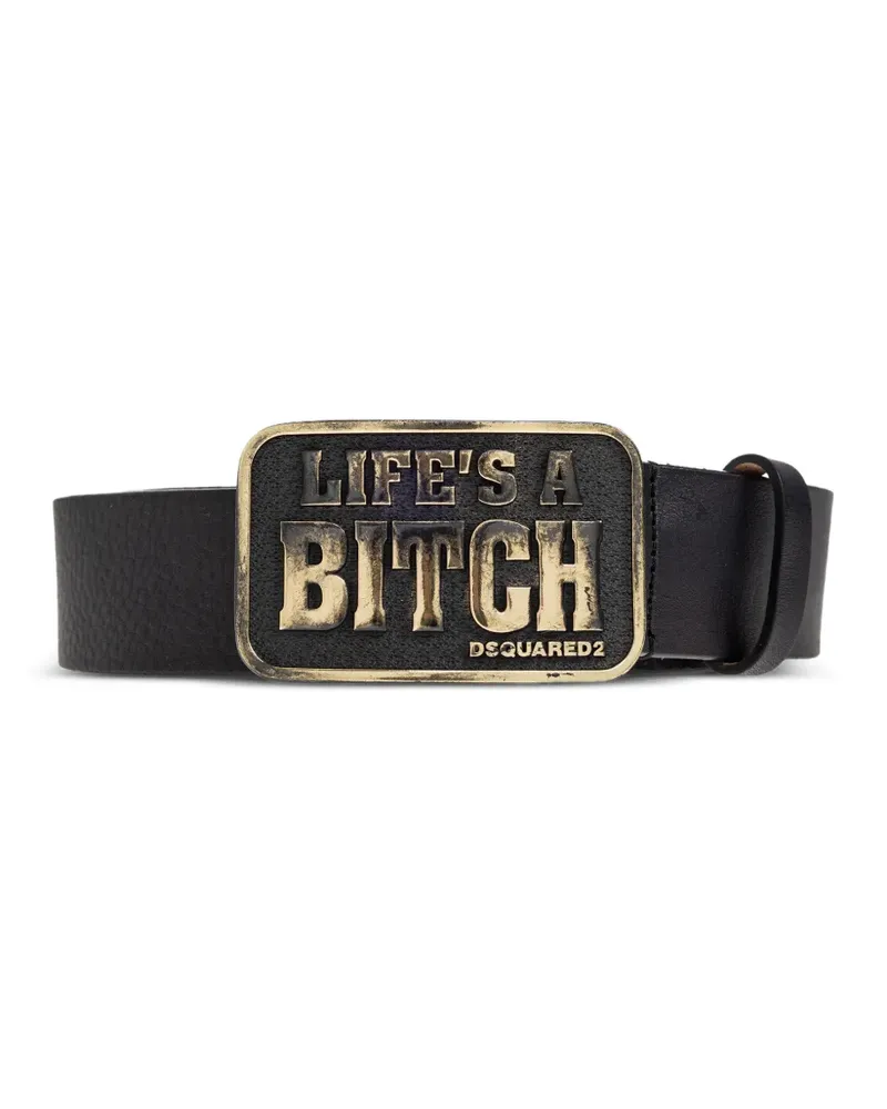 Dsquared2 buckle leather belt - Schwarz Schwarz