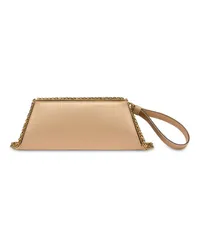 Alberta Ferretti Satin-Clutch mit Nieten Nude