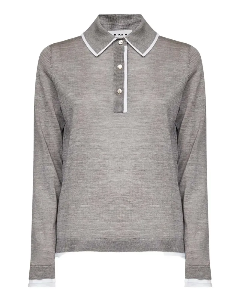 P.A.R.O.S.H. P.A.R.O H. contrast-trim polo sweater - Grau Grau