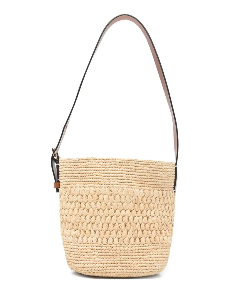 Manebí woven-raffia shoulder bag - Nude Nude