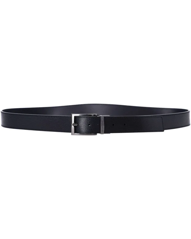 Emporio Armani Schnallengürtel aus Leder - Schwarz Schwarz