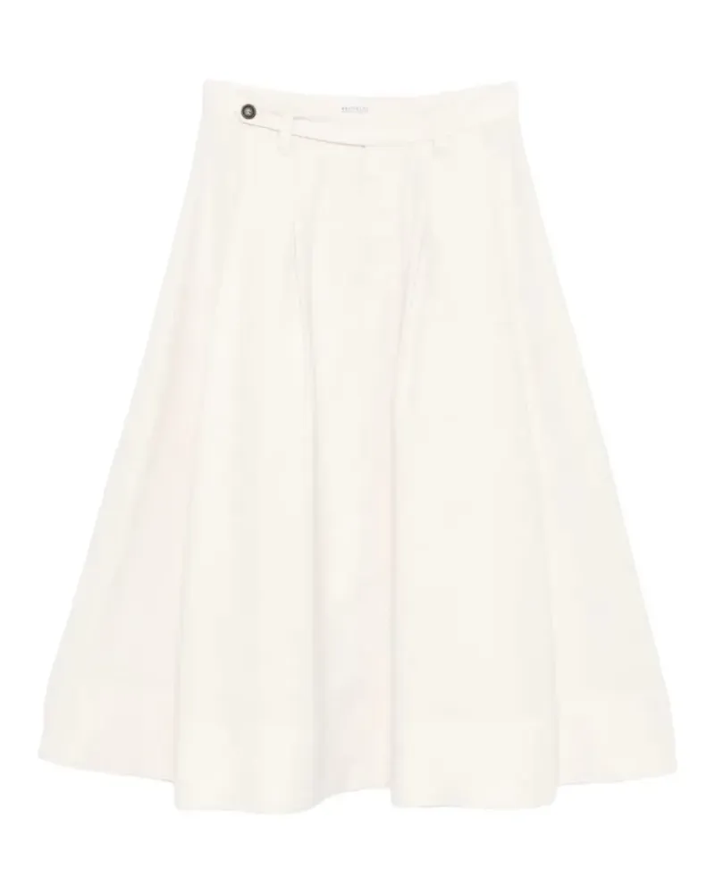 Brunello Cucinelli A-line midi skirt - Nude Nude