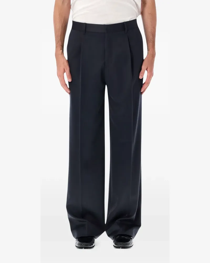 LARDINI Straight-Leg-Hose mit Falten - Blau Blau