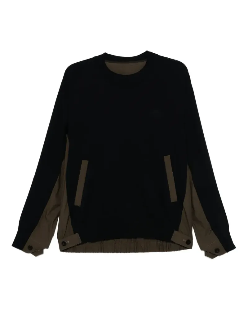 Sacai T-Shirt mit Tasche - Schwarz Schwarz