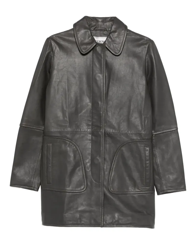 Iceberg leather pocket coat - Grau Grau