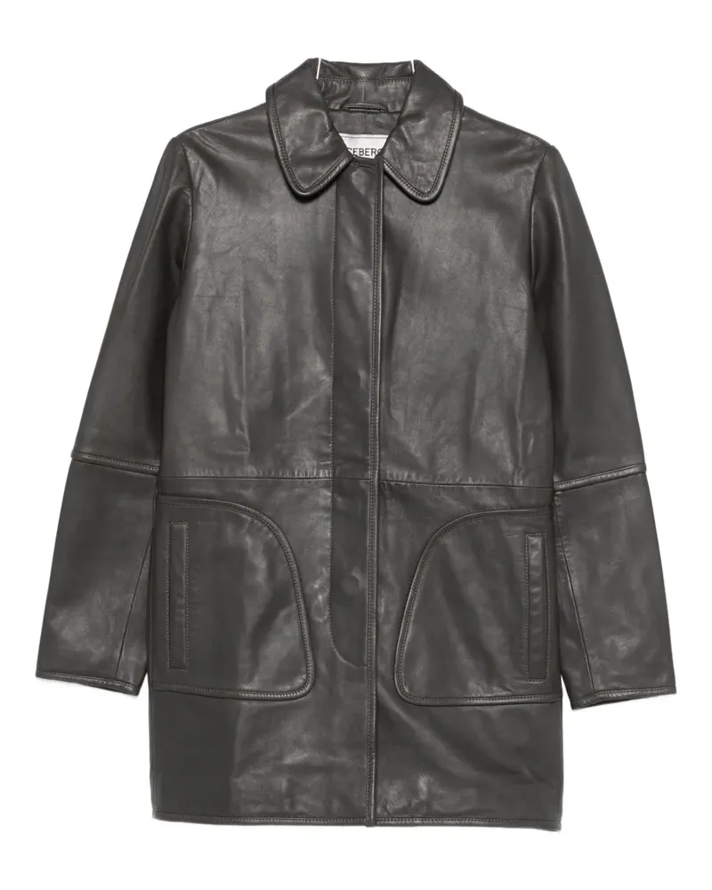Iceberg leather pocket coat - Grau Grau