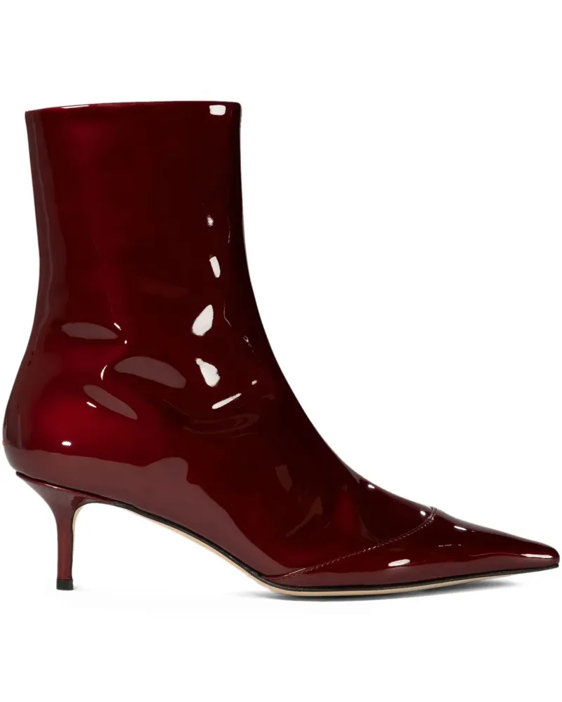 aeyde Spitze Roe Stiefeletten aus Lackleder 55mm - Rot Rot