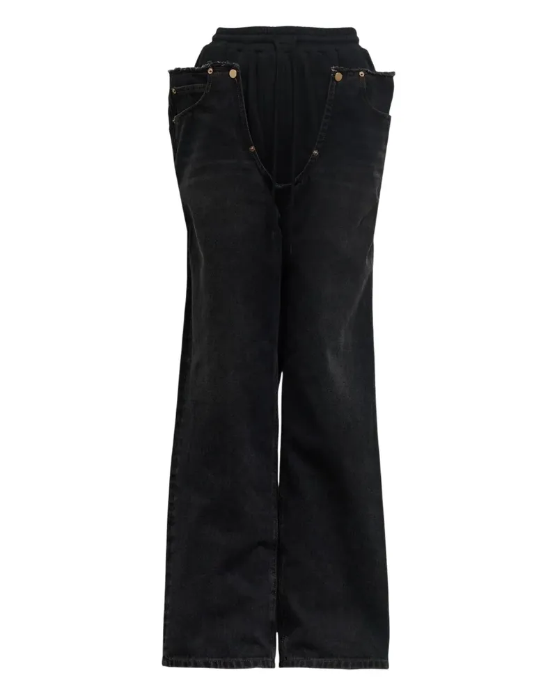 pushBUTTON layered jeans - Schwarz Schwarz