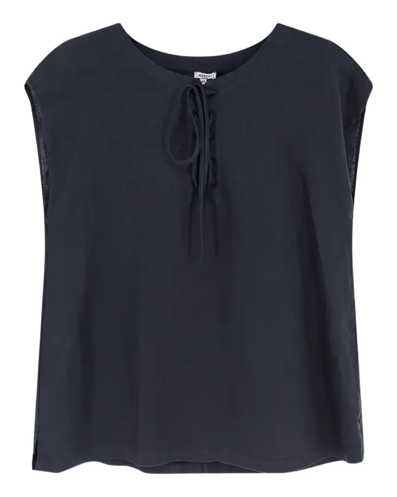 ASPESI tie-neck sleeveless top - Blau Blau