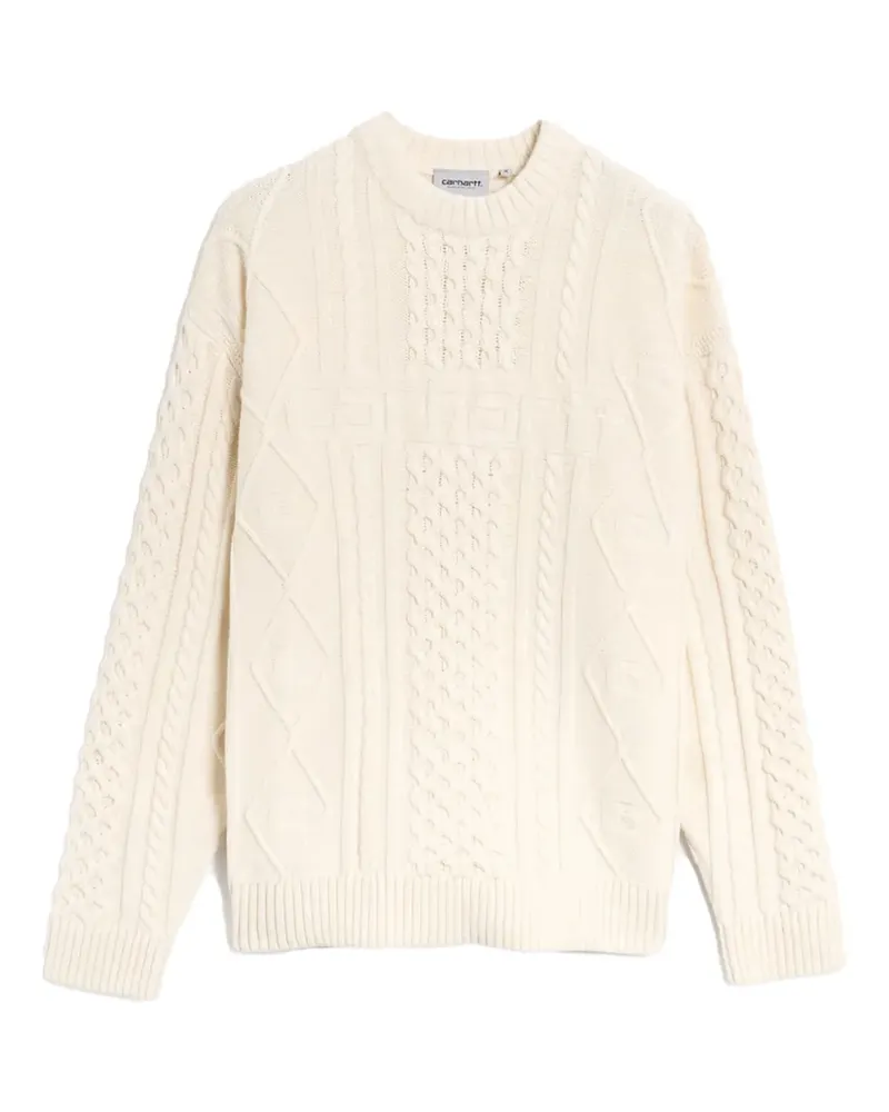 Carhartt WIP Pullover mit Zopfmuster - Weiß Weiß