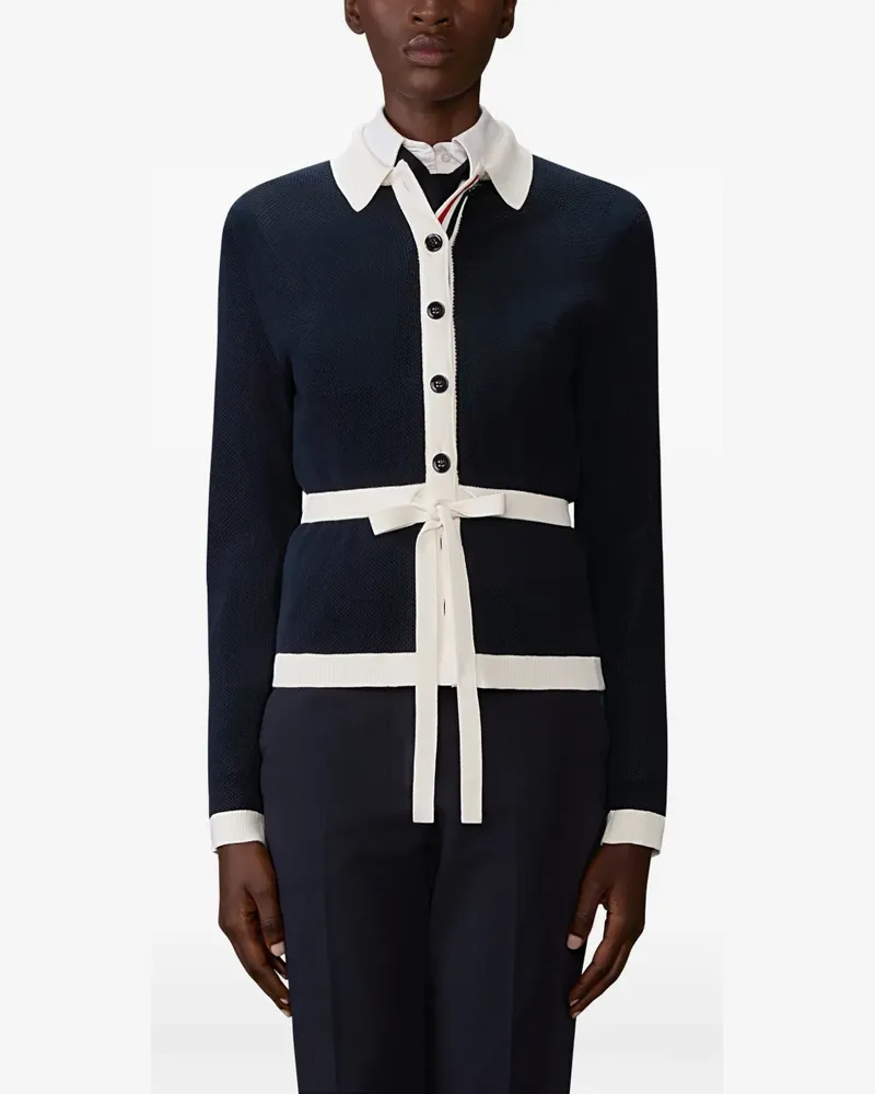 Thom Browne Cardigan mit Schleifendetail - Blau Blau