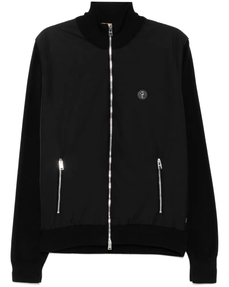 HUGO BOSS Bomberjacke mit Logo-Patch - Schwarz Schwarz