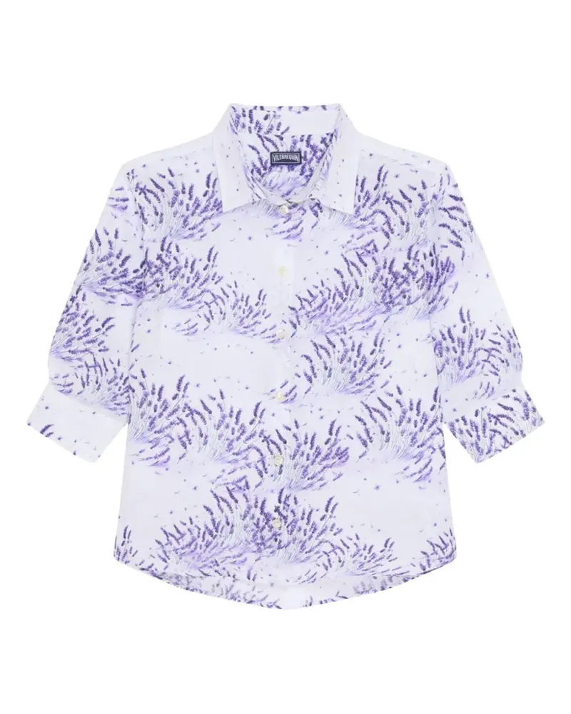 Vilebrequin Leinenhemd mit Lavendel-Print - Weiß Weiß