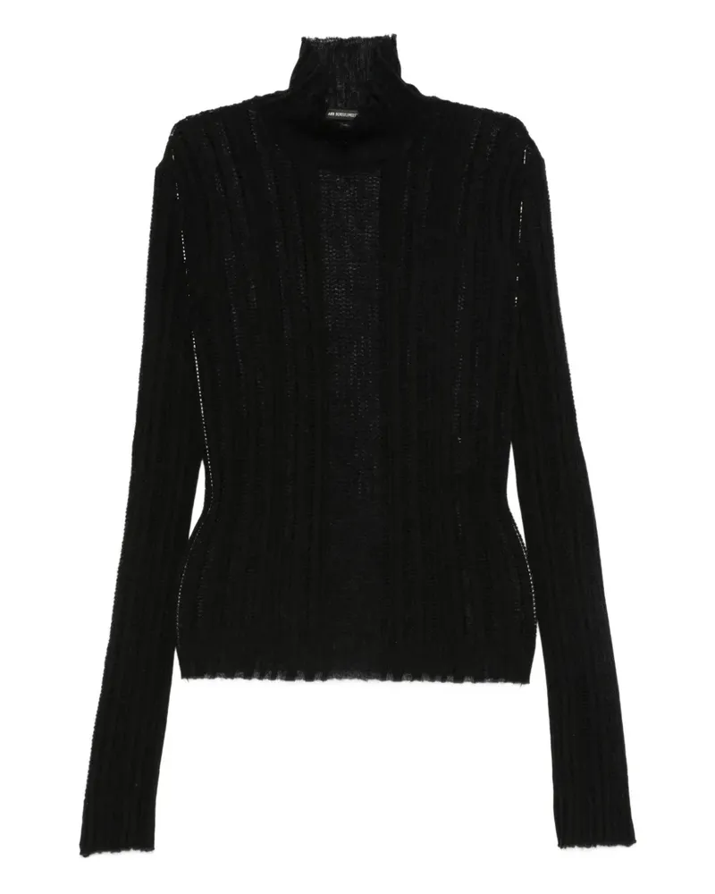 Ann Demeulemeester ribbed turtleneck sweater - Schwarz Schwarz