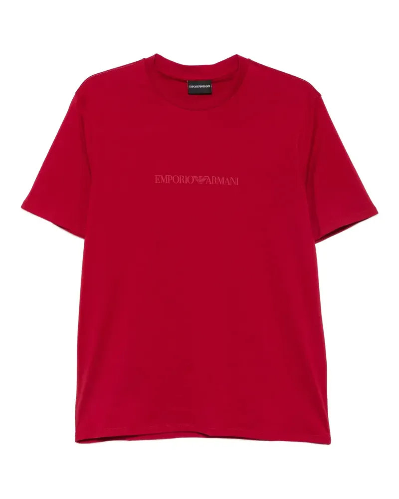 Emporio Armani Kurzärmeliges T-Shirt mit Logo-Print - Rot Rot