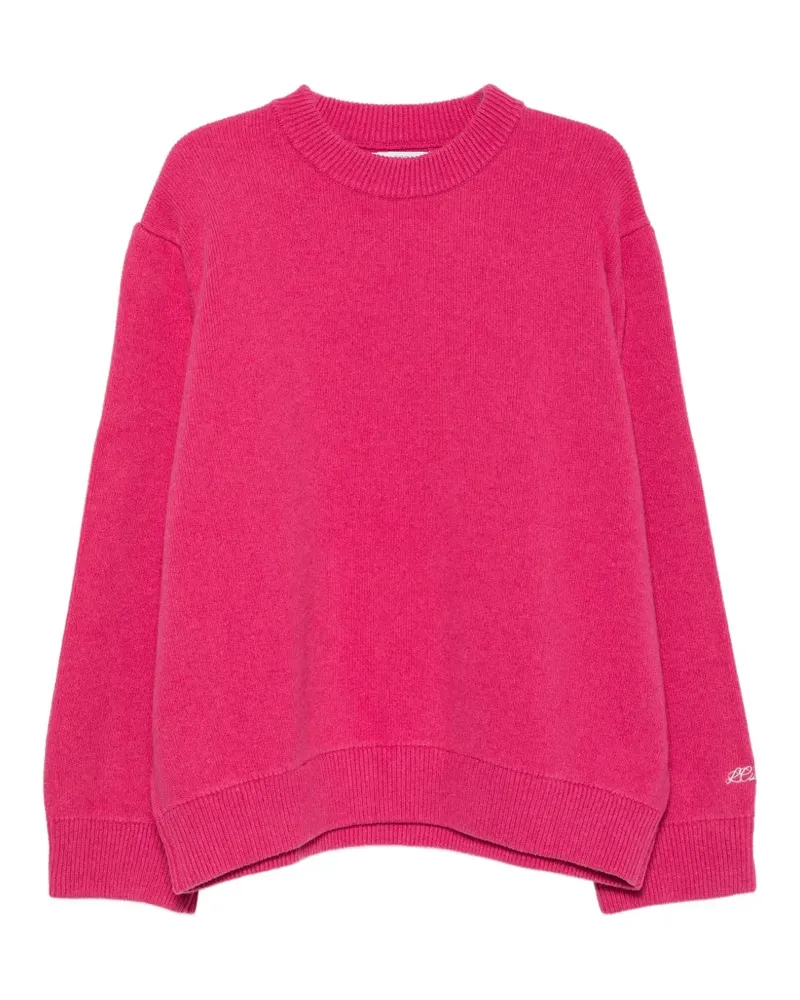 LC23 logo-embroidered ribbed-trim sweater - Rosa Rosa