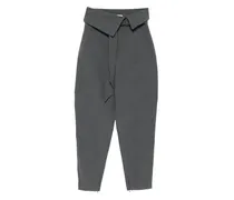 Hose mit Paperbag-Taille - Grau