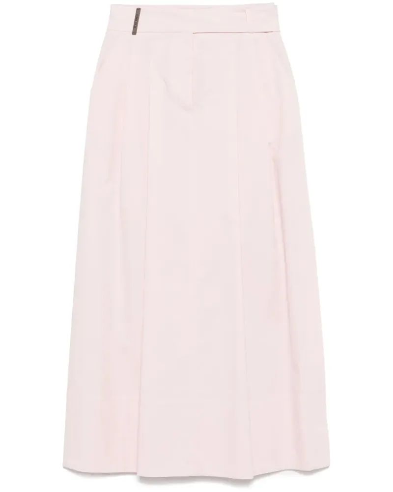 Peserico Midirock aus Popeline - Rosa Rosa