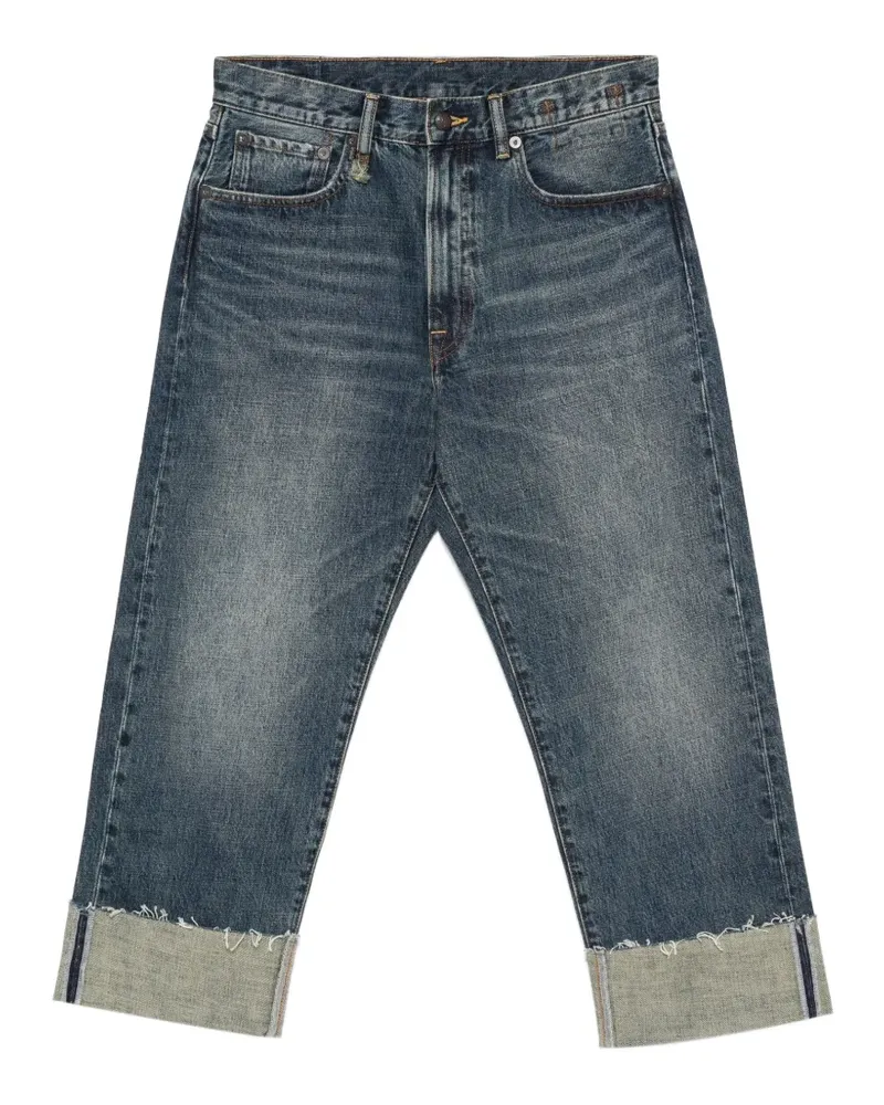 R13 Jeans mit Umschlag - Blau Blau