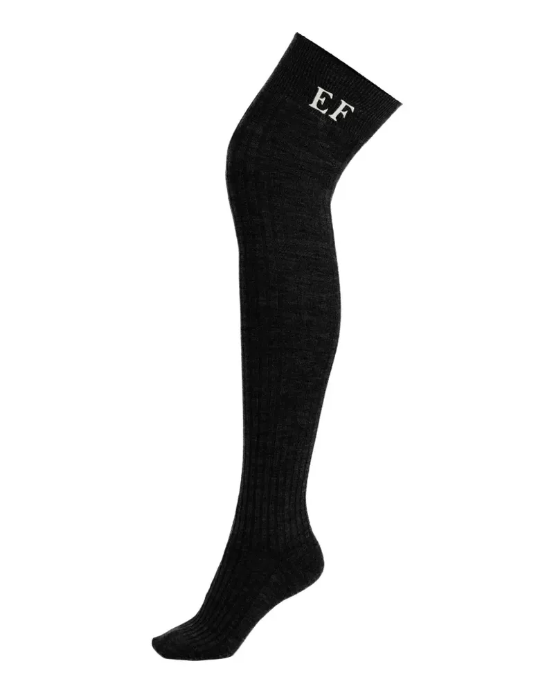 Elisabetta Franchi Overknee-Socken aus Wollstretch - Schwarz Schwarz