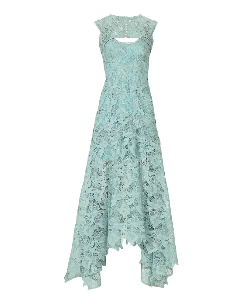 COSTARELLOS Janica Spitzenkleid mit Schlüssellochausschnitt - Blau Blau