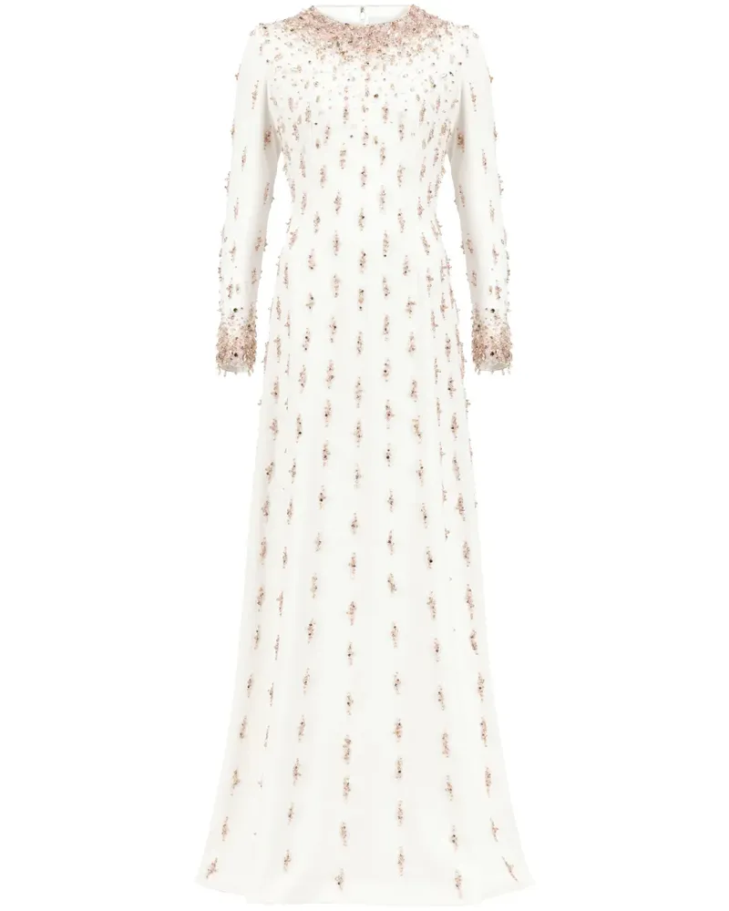 Dina Melwani Italian Abendkleid - Weiß Weiß