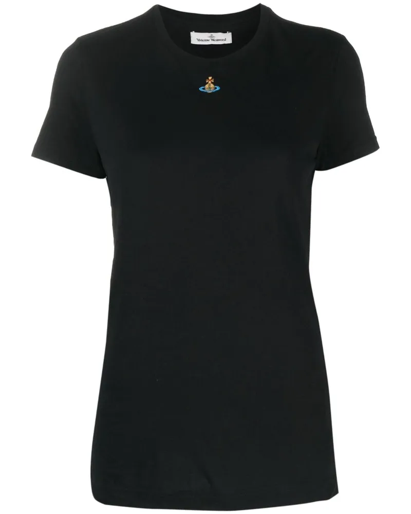 Vivienne Westwood T-Shirt mit Logo-Stickerei Schwarz