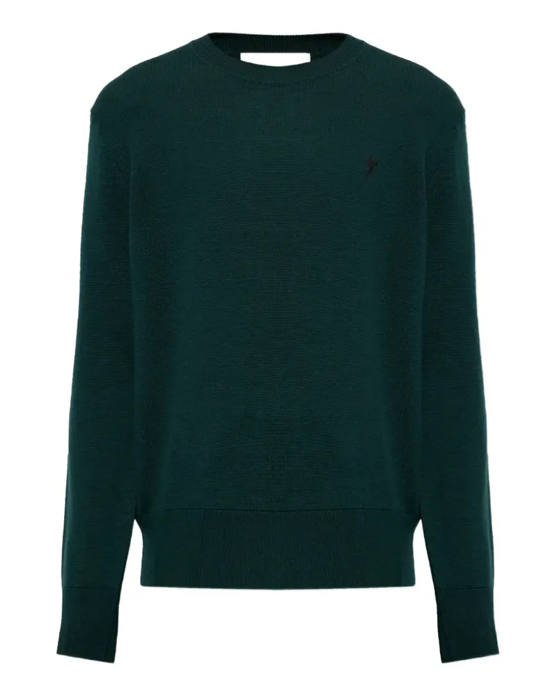 AMI Paris Pullover mit Rundhalsausschnitt und Ami de Coeur - Grün Grün