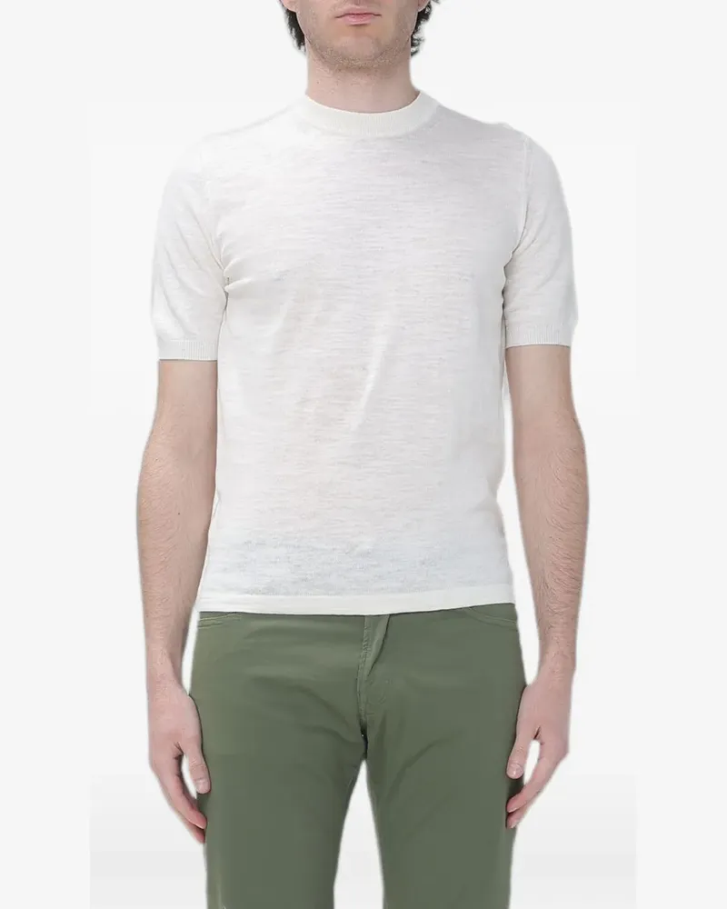 Brooksfield short-sleeve linen T-shirt - Weiß Weiß