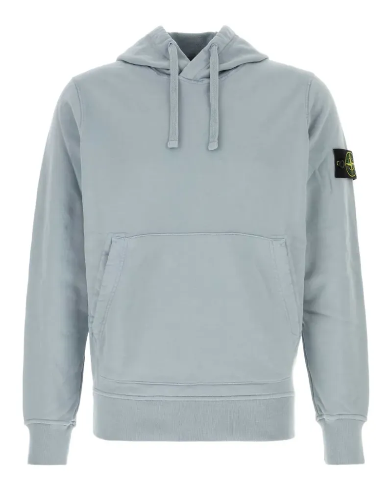 Stone Island 6100062 organic mélange cotton fleece hoodie - Blau Blau
