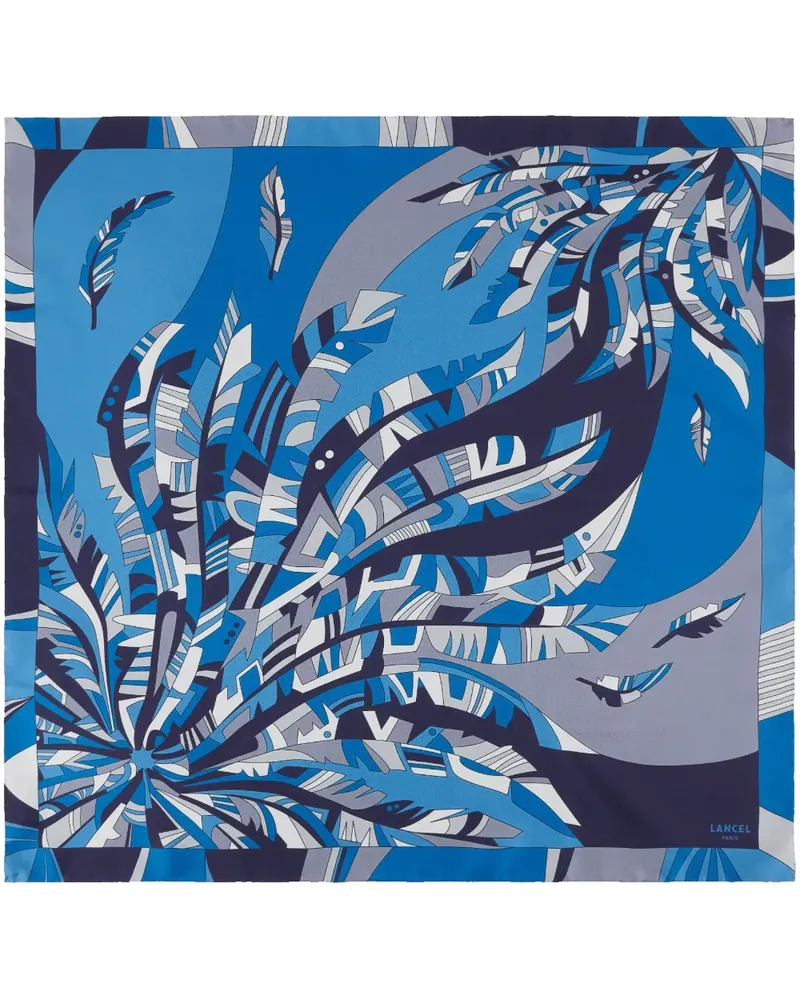 Lancel Seidenschal mit Arabesque-Print - Blau Blau