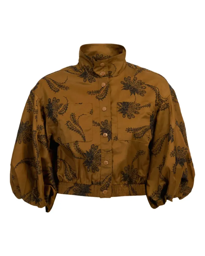 Cinq à Sept Iggy Cropped-Jacke mit Paisley-Stickerei - Braun Braun