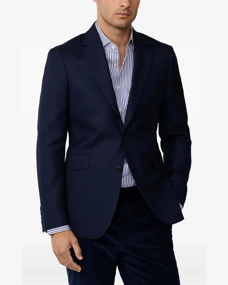 Hackett Hopsack-Sakko mit fallendem Revers - Blau Blau