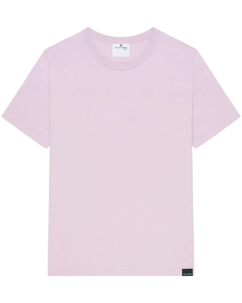 Courrèges T-Shirt mit Logo-Print - Rosa Rosa