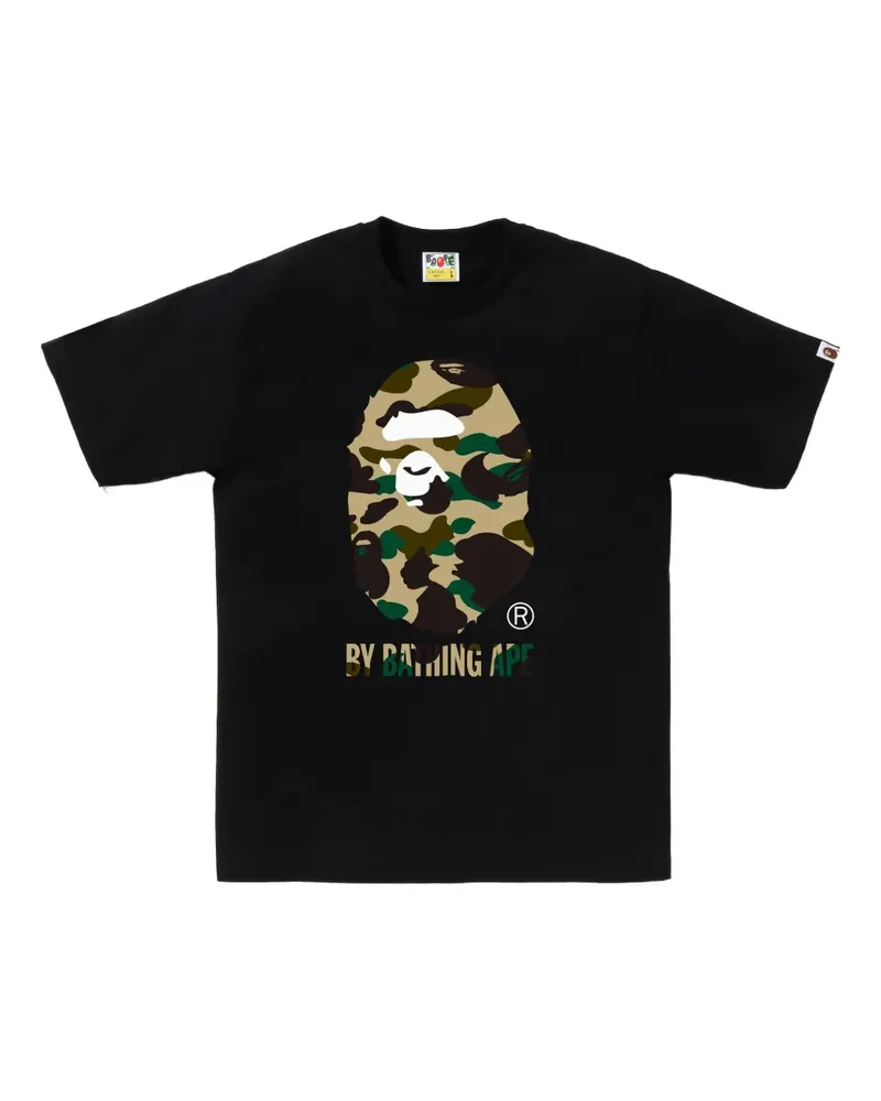 BAPE T-Shirt mit Camouflage-Print - Schwarz Schwarz