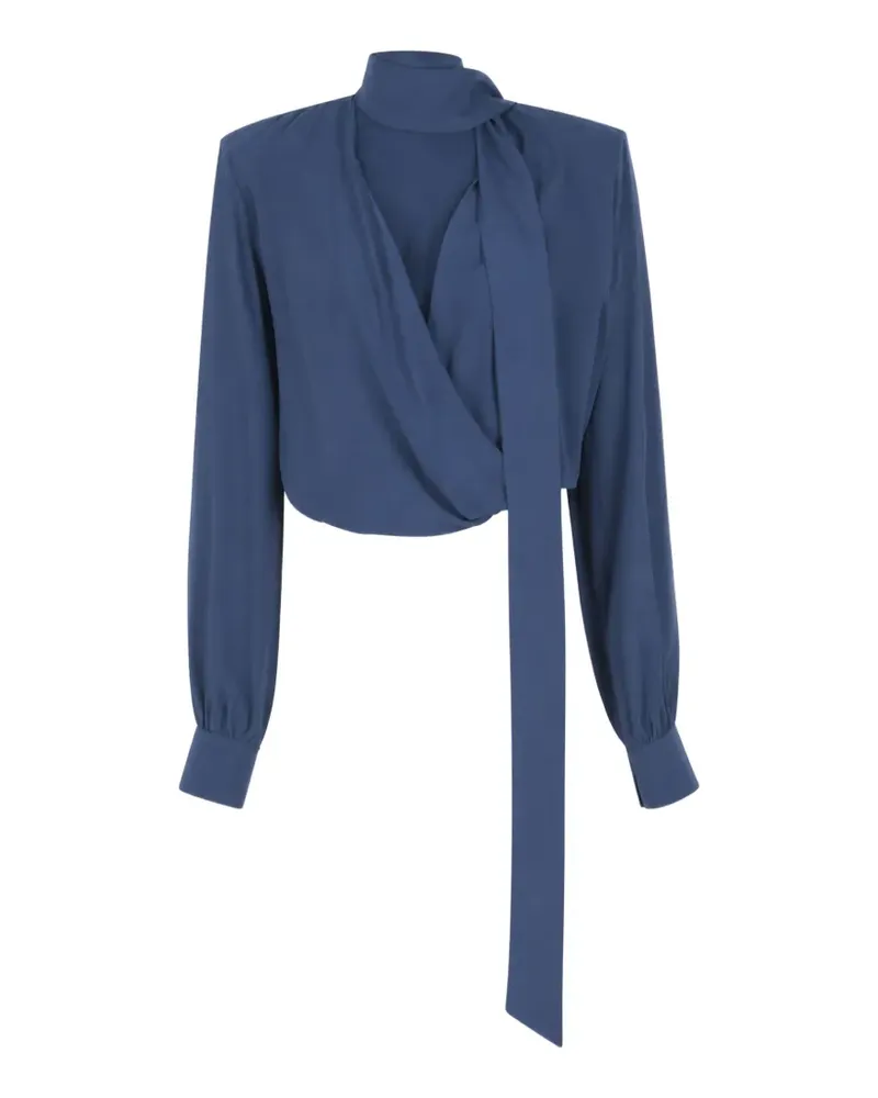 Federica Tosi tie-neck wrap blouse - Blau Blau