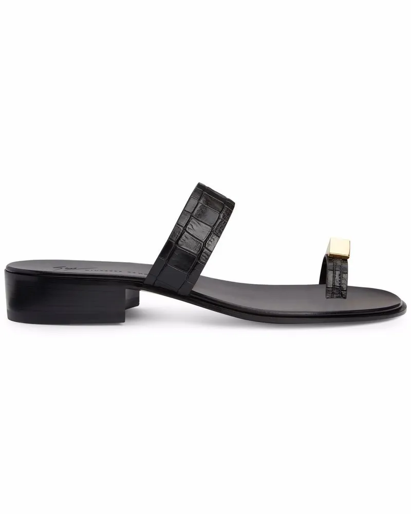 Giuseppe Zanotti Bardack Sandalen mit Kroko-Effekt Schwarz