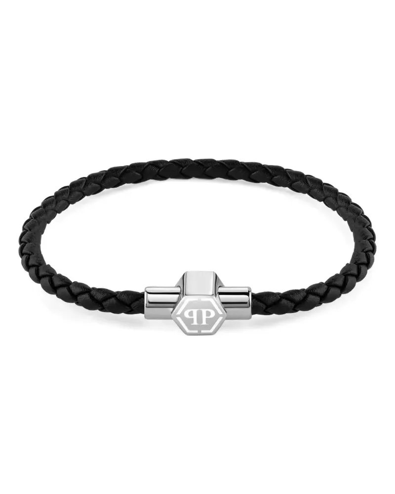 Philipp Plein Plein Enigma braided leather bracelet - Silber Silber