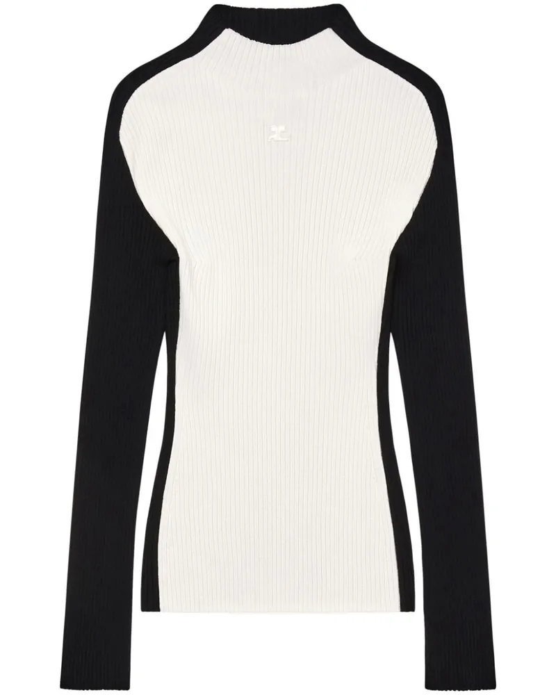 Courrèges Pullover mit Logo-Stickerei - Schwarz Schwarz