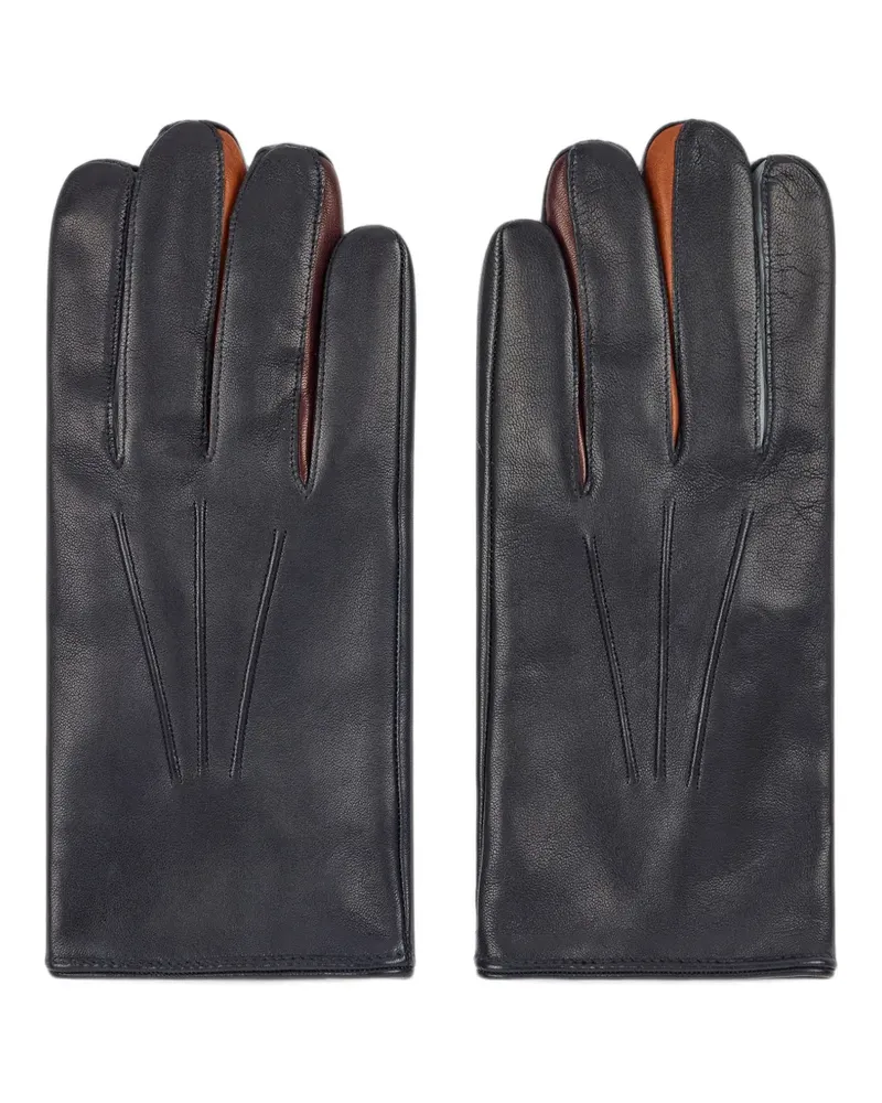Paul Smith Concertina Handschuhe aus Leder - Schwarz Schwarz