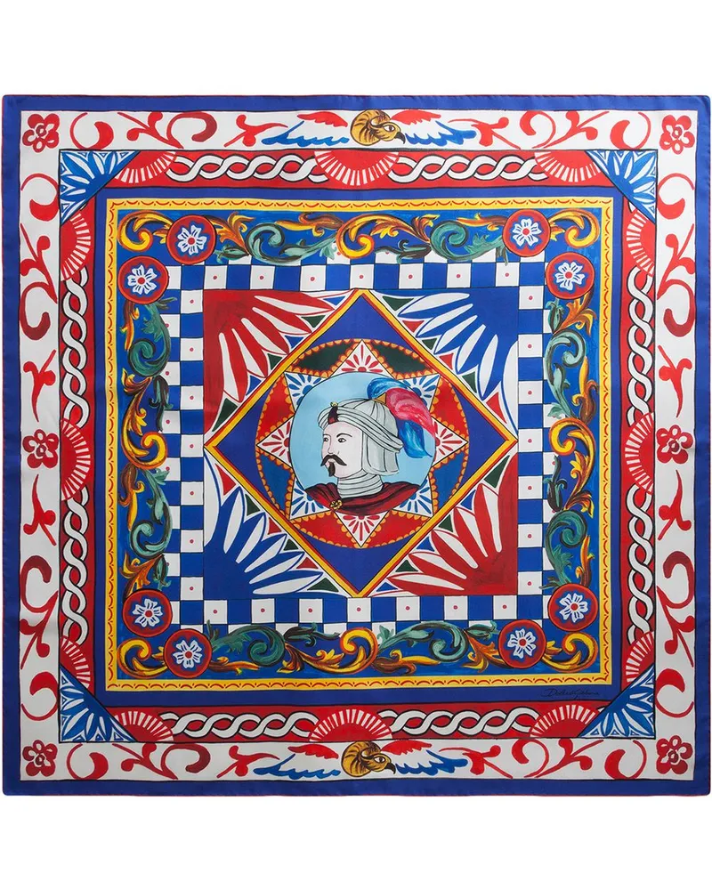Dolce & Gabbana Schal mit Carretto-Print - Blau Blau