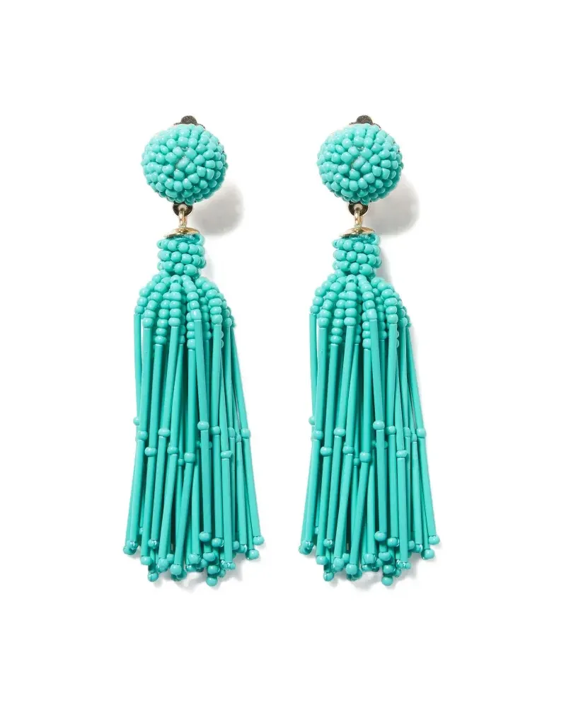 Carolina Herrera New York beaded tassel earrings - Blau Blau