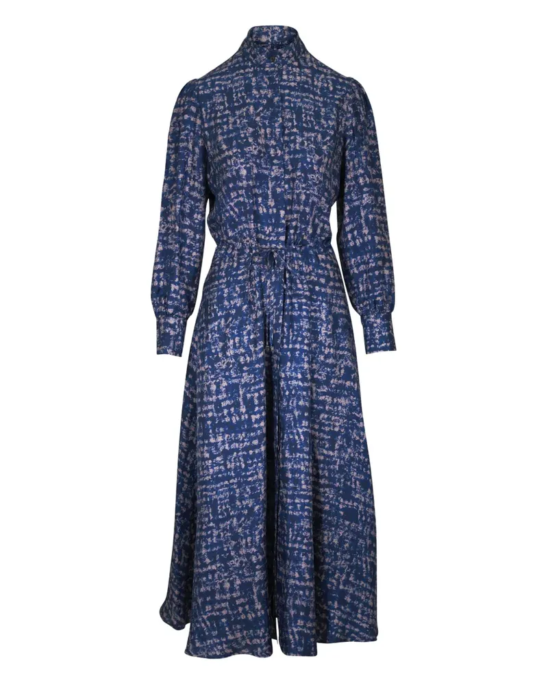 Kiton abstract-print midi dress - Blau Blau