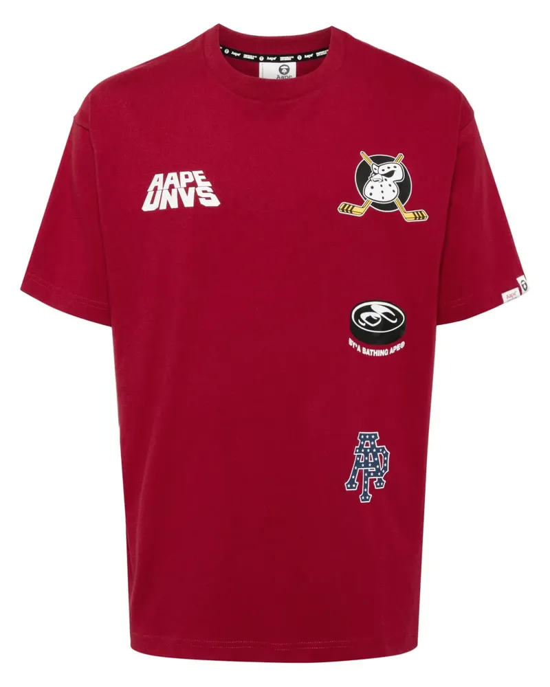 BAPE T-Shirt mit grafischem Print - Rot Rot