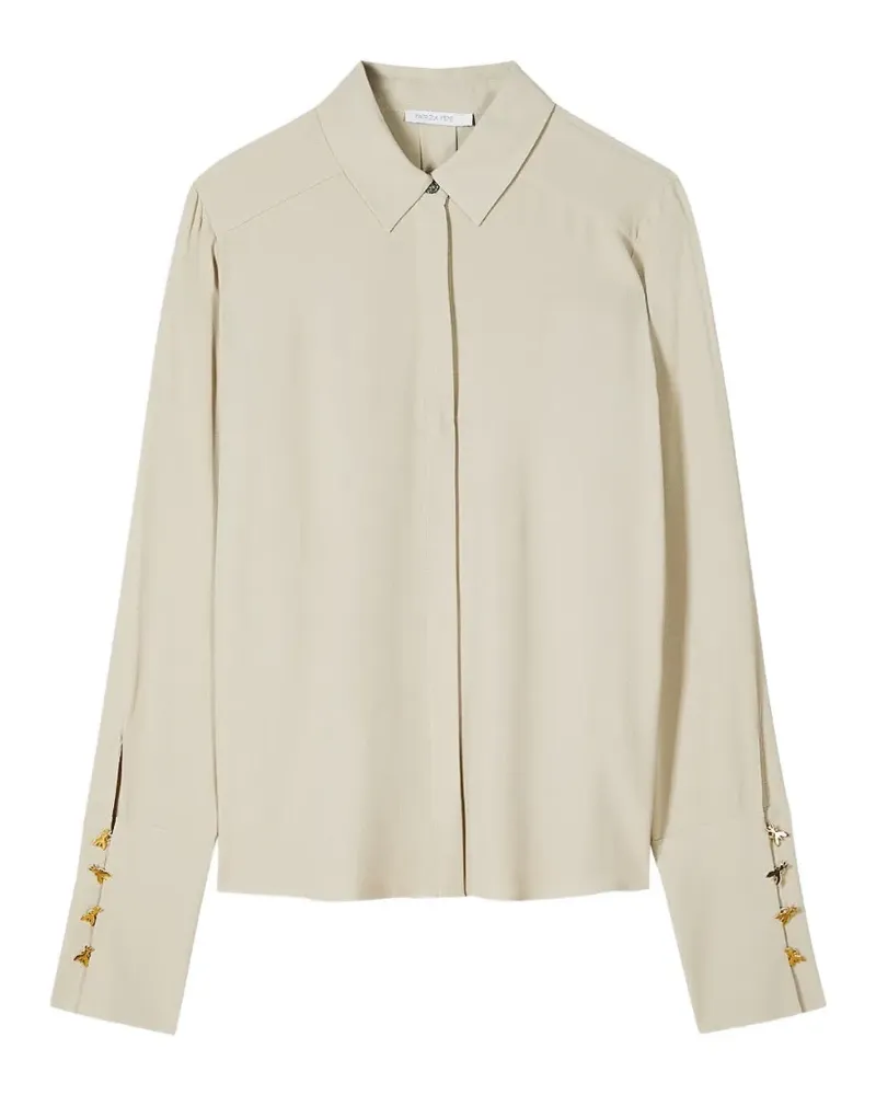 Patrizia Pepe button-embellished shirt - Nude Nude